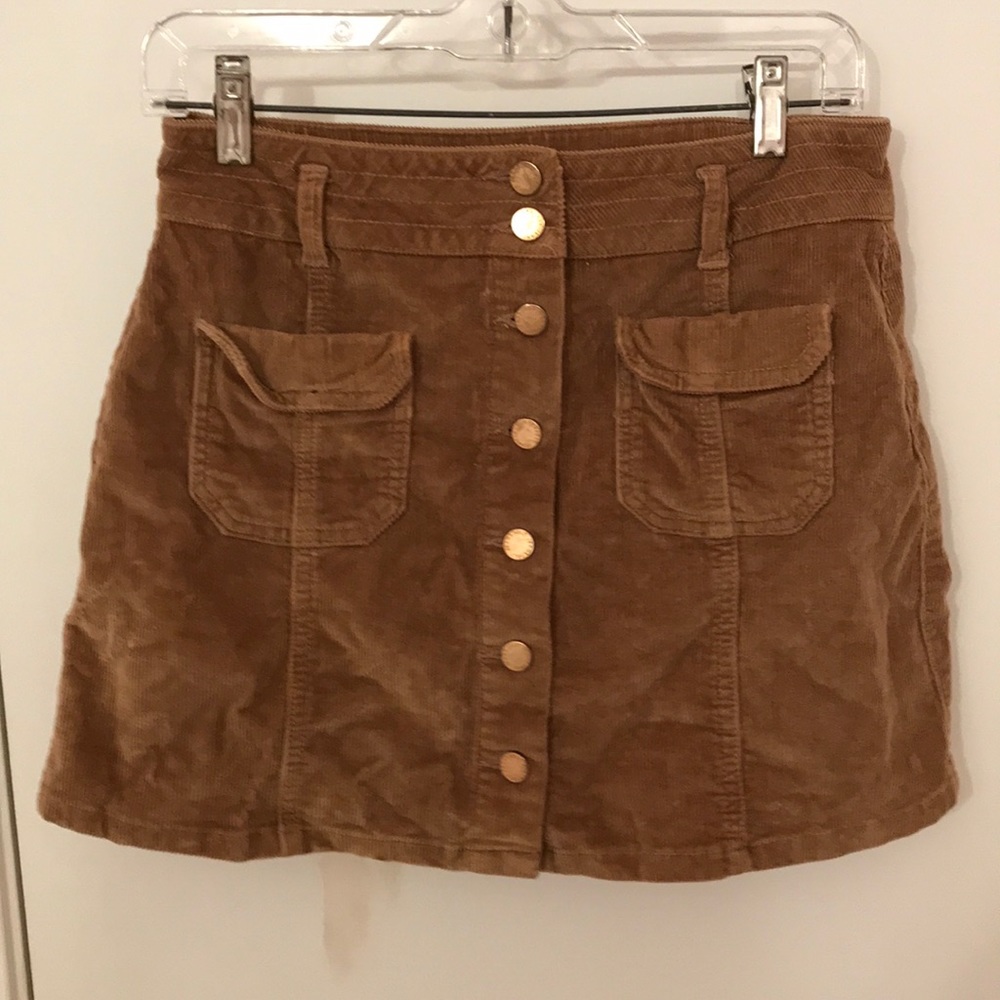 Jolt Corduroy Skirt with Front Buttons